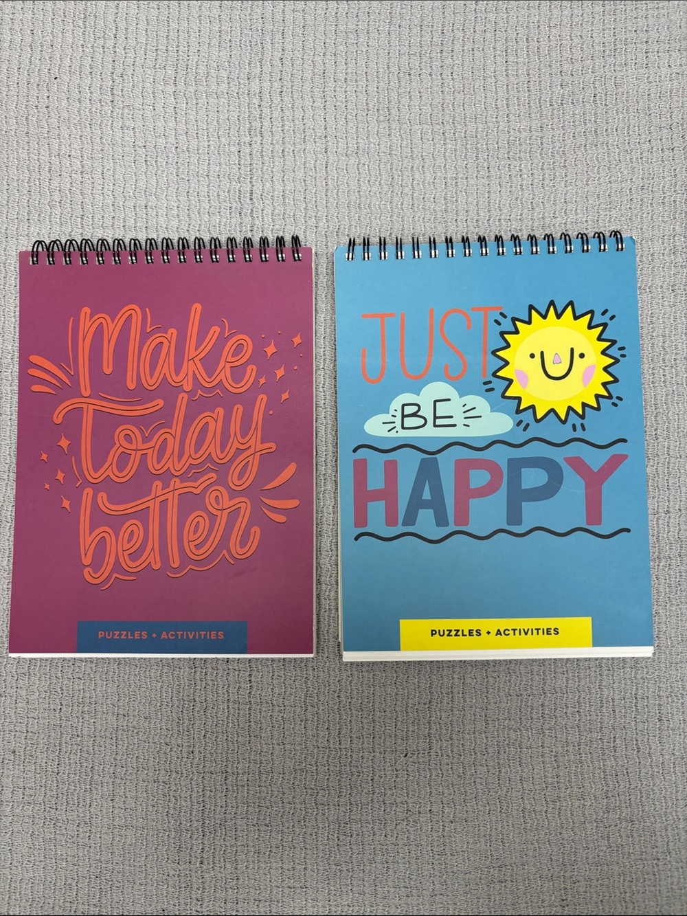 Make Today Better & Just be Happy Adult Teen Activity 2 Book Set Boredom Busters